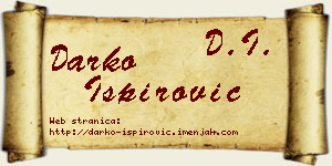 Darko Ispirović vizit kartica